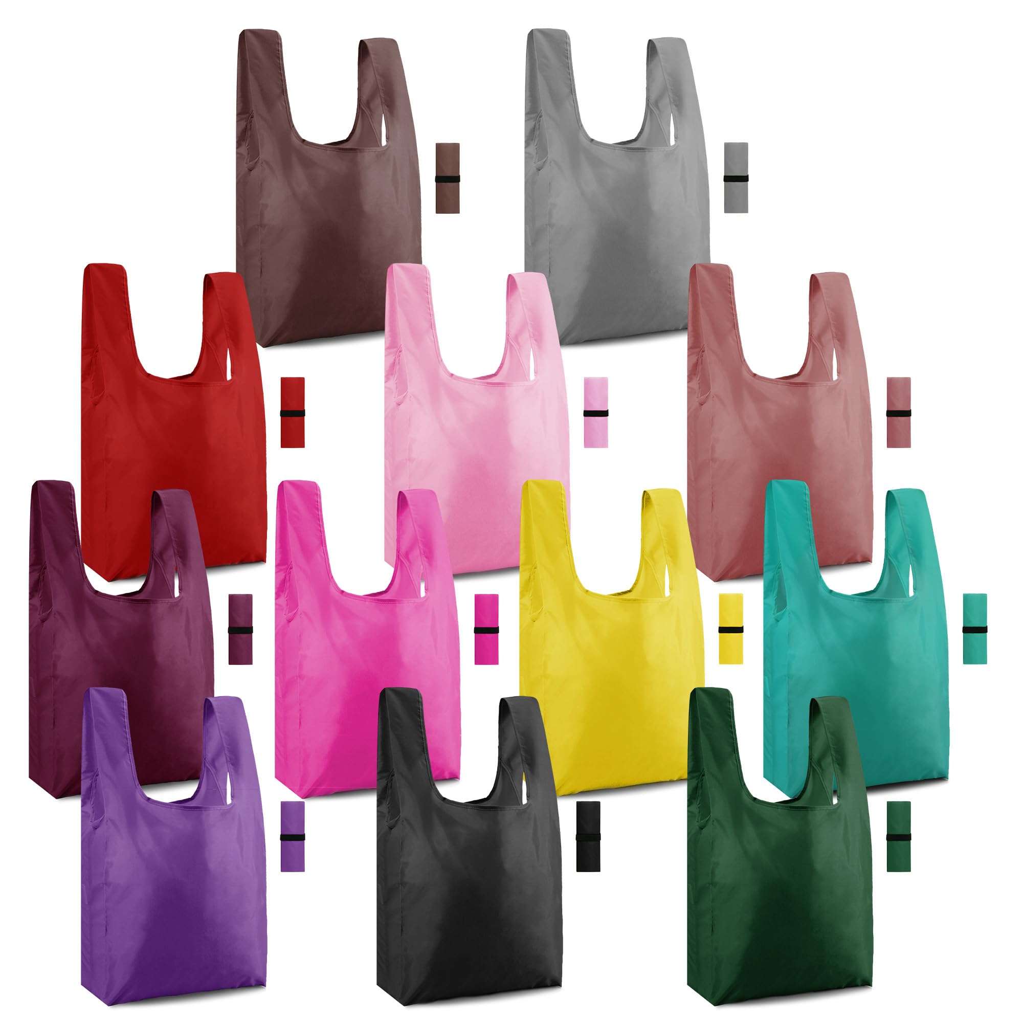 Reusable Shopping Bags Lightweight Durable Grocery Totes for Groceries Foldable Baggies with Elastic Zipper Pouch