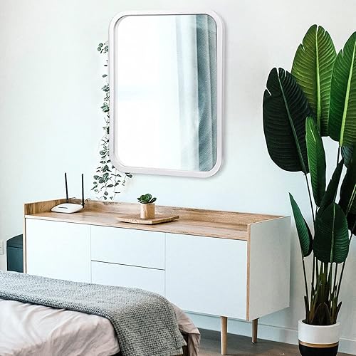 Miniatura 5 de AOAOPQ Espejo rectangular grande de 18 x 26 pulgadas, para decoración de entradas, espejo con marco de madera para baño, dormitorio, sala de estar,