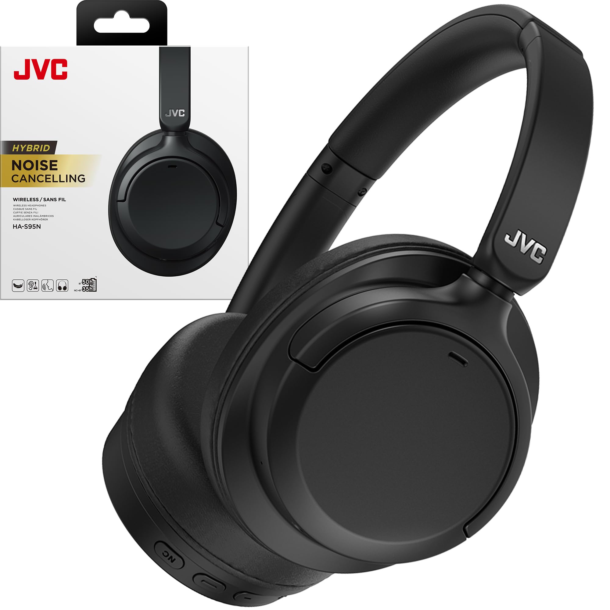 ワイヤレス Amazon.com: JVC Hybrid Noise Cancelling Wireless Headphones