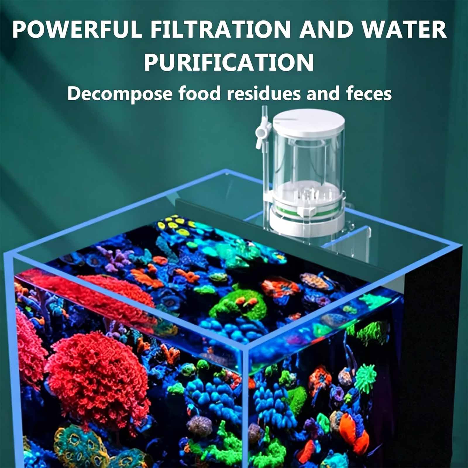Espumador De Superficie para Acuario, Espumador De Proteínas Interno para Pecera, Apto para Acuarios De 5l A 40l/15l A 90l, Nivel De Agua Ajustable, Válvula De Aire con Perilla 15-90L