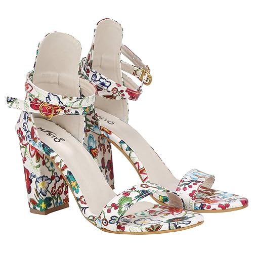 floral sandals heels