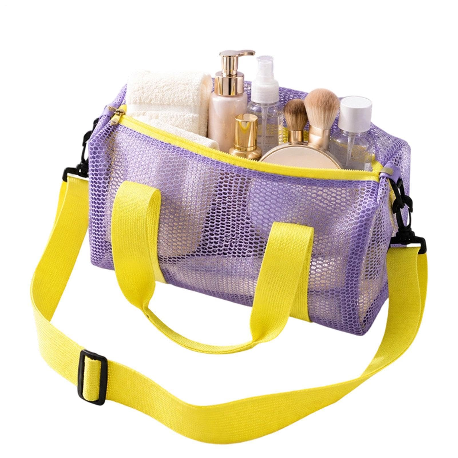 Reise-Make-up-Tasche Mesh-Mit Großem Fassungsvermögen Und Einem Tragbaren | Kosmetiktasche Make-up-Organizer für Erwachsene und Teenager Badezimmer Wochenende Kreuzfahrt Reise Lila