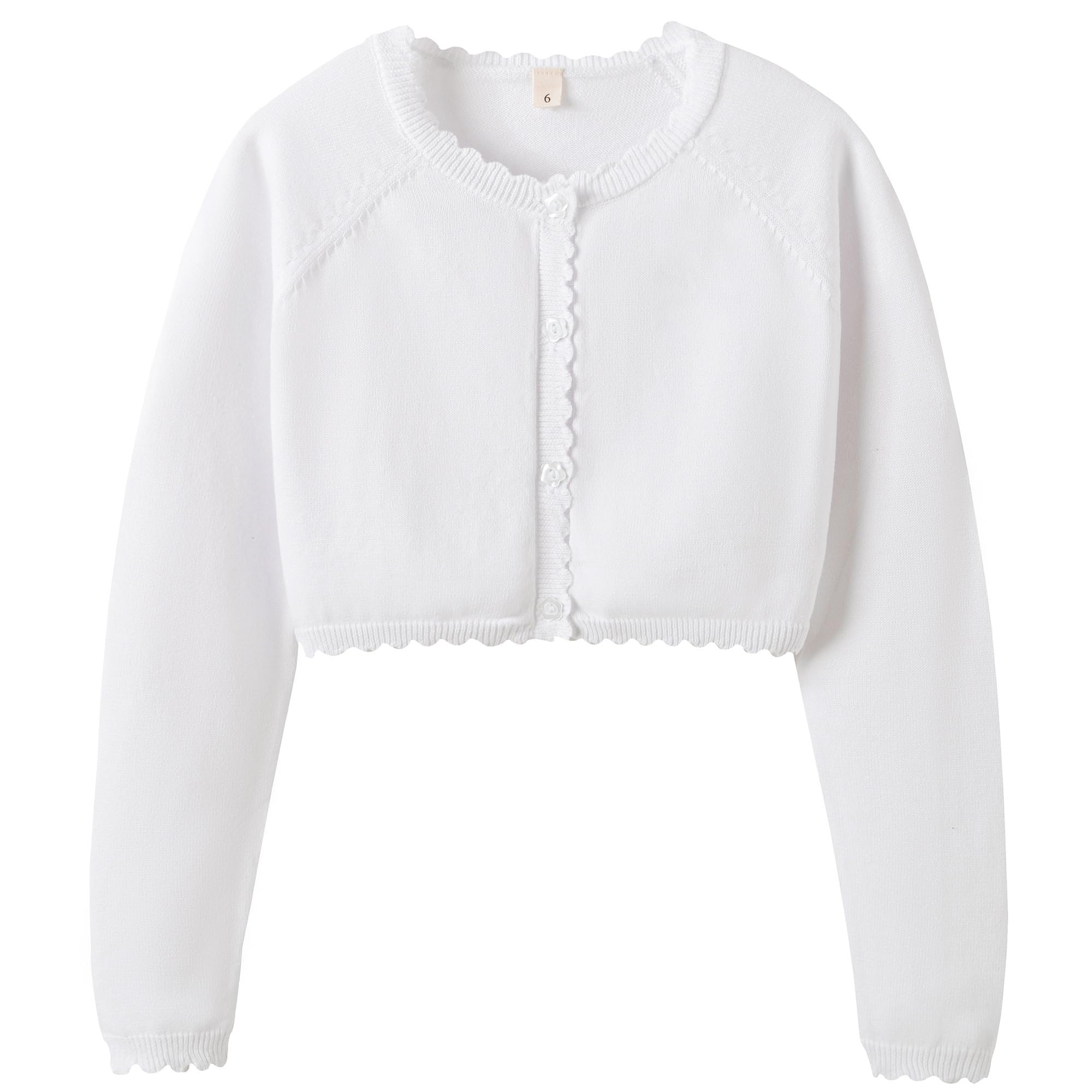 Cropped Shrug Cardigan Girls Cotton Soft Long Sleeve 5-12 Years (Dressy)