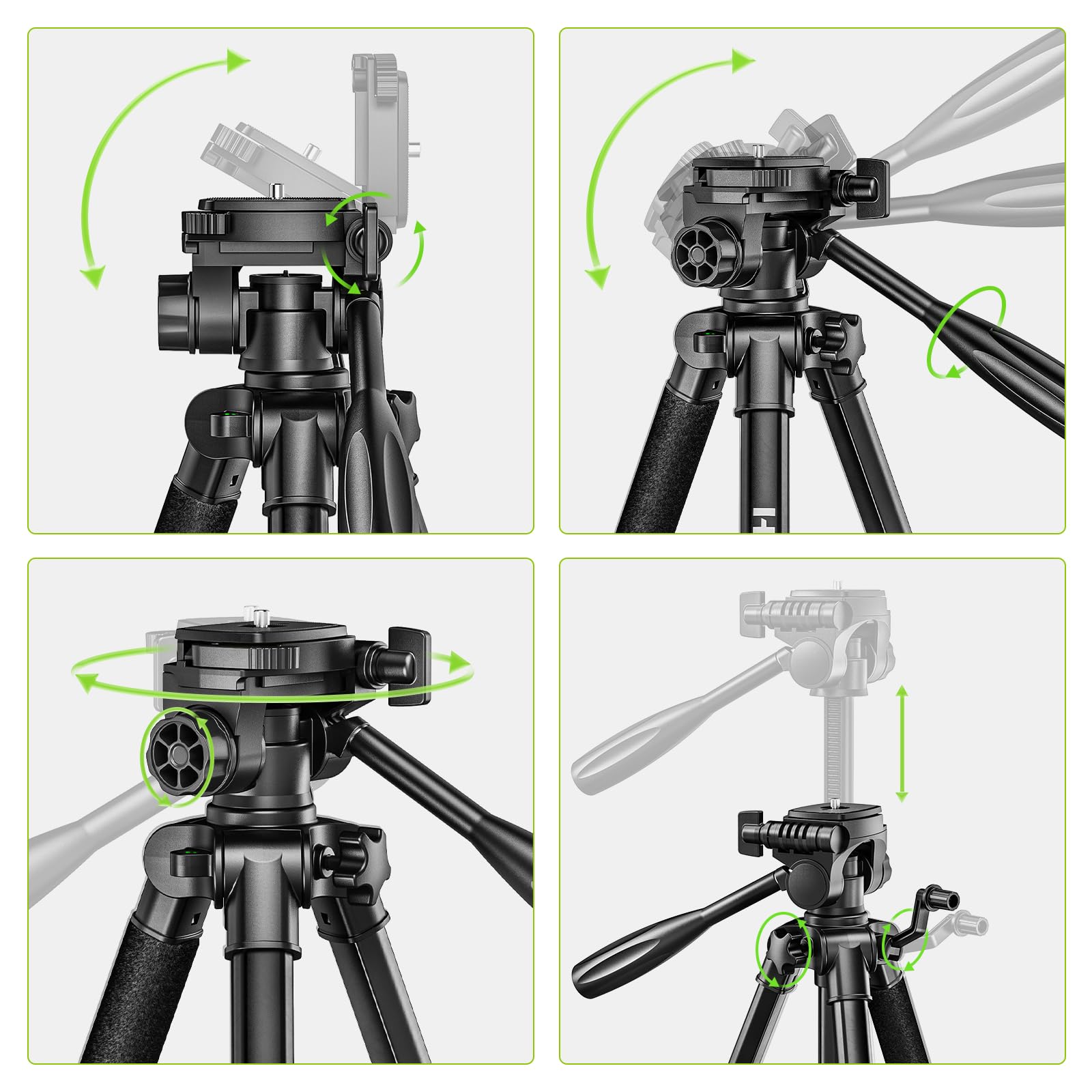 Huepar Professionelles Baustativ für Laser und Kameras, 146 cm verstellbar für Hochleistungslaser, Punktlaser und Laser-Entfernungsmesser; 1/4"- und 5/8"-Gewindeanschluss, rutschfeste Füße, TPD14B