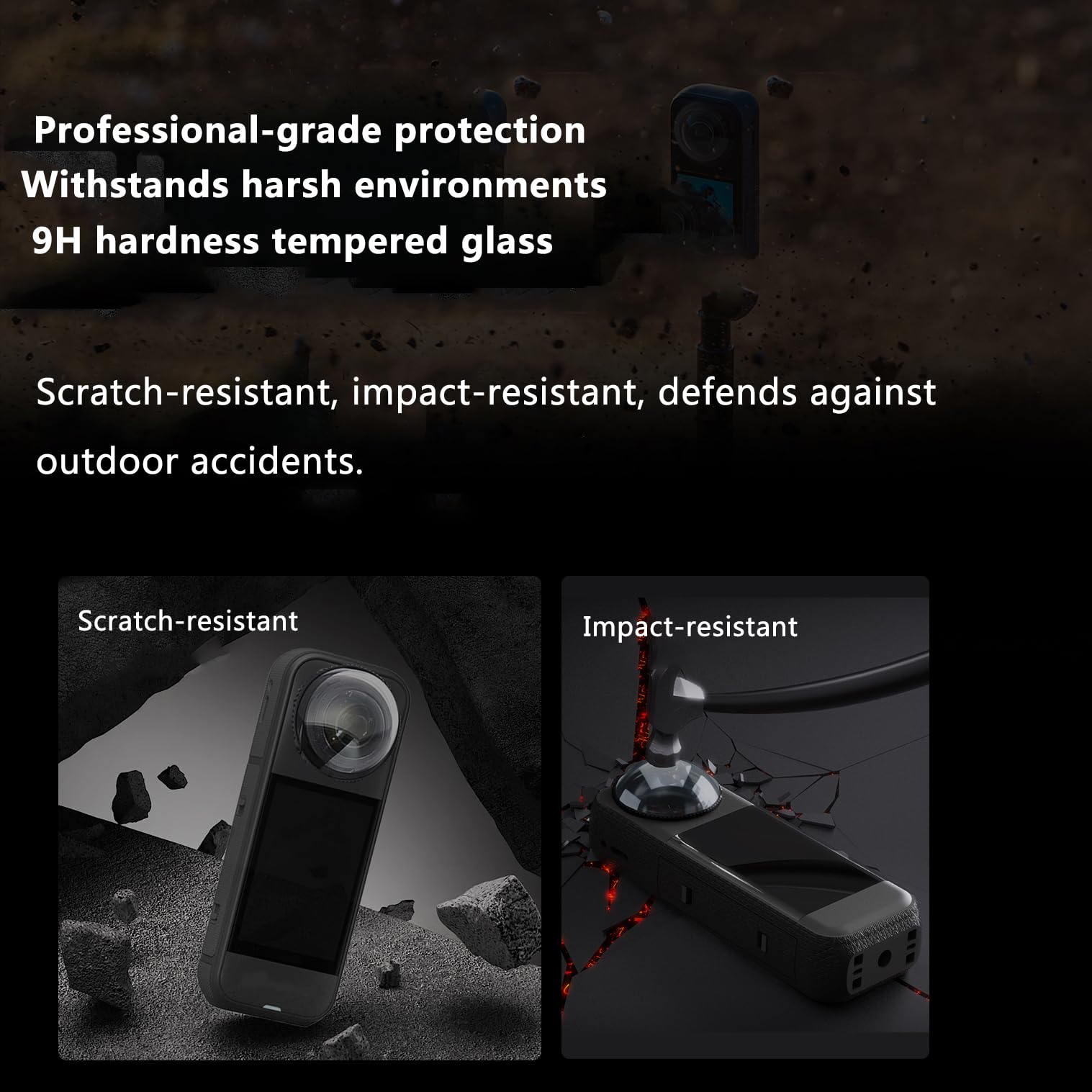 X4 protezioni per lenti d'aria per Insta360 X4 Air, rotanti ottiche in vetro temperato/PC Lens Protector Case copriobiettivo per fotocamera Insta 360 X4 Air Accessori (PC)