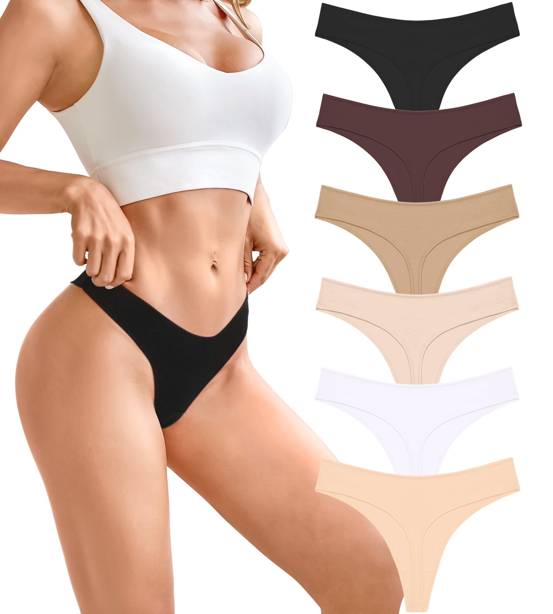 BeReady String Tanga Damen Baumwolle Sexy Unterwäsche Frauen Set Unterhosen Damen Slips Mehrpack Atmungsaktiv Thong Bikini Pantys 6 Pack
