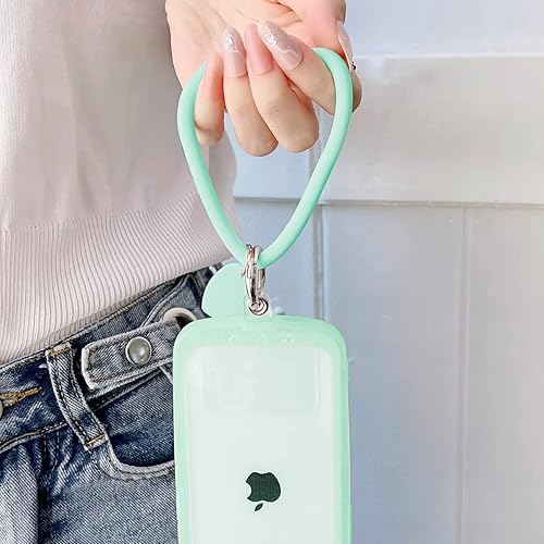 Miniatura 2 de Correa de silicona en forma de corazón para teléfono, correa de muñeca para teléfono celular con soporte para llavero, universal compatible con