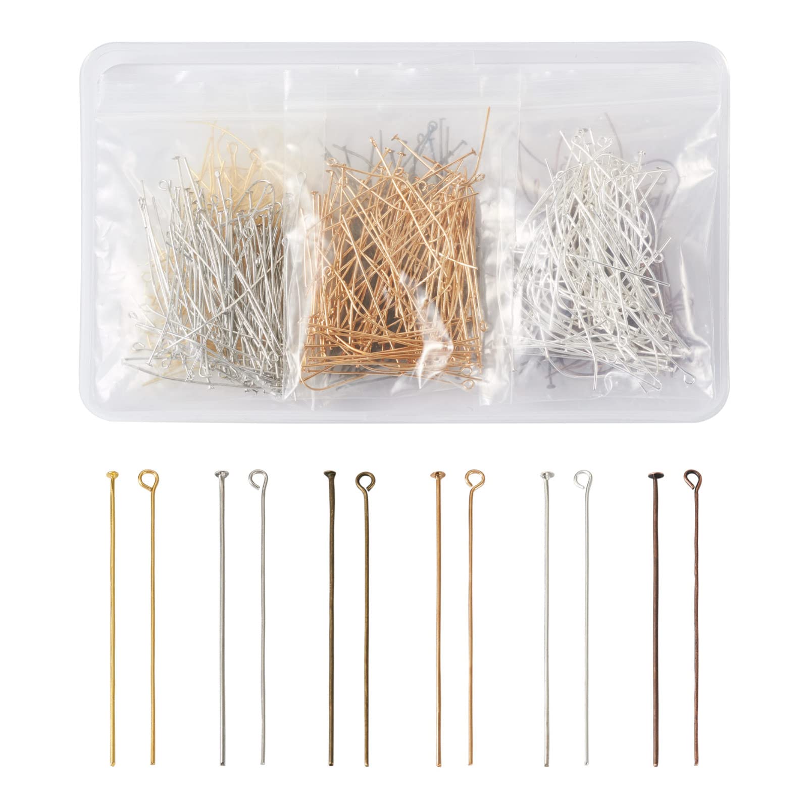Amazon.co.jp: 約600本/箱 6色 アクセサリーピンセット 9ピン Tピン 