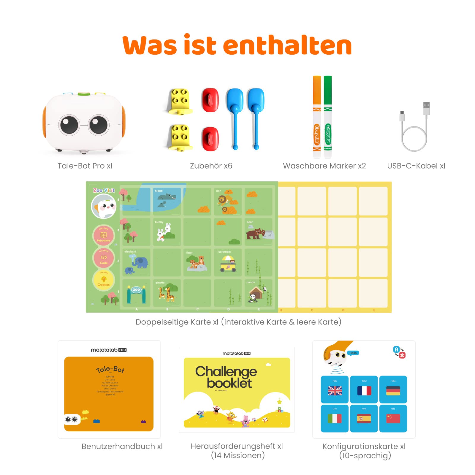 Programmierbar Roboter Kinder ab 3-5 jahre, MatataStudio Tale-Bot Pro Programmierbarer Roboter Spielzeug Bausatz für Kleinkind Frühes Programmieren Lernen STEM Interaktive Elektronische Roboters ab 3+