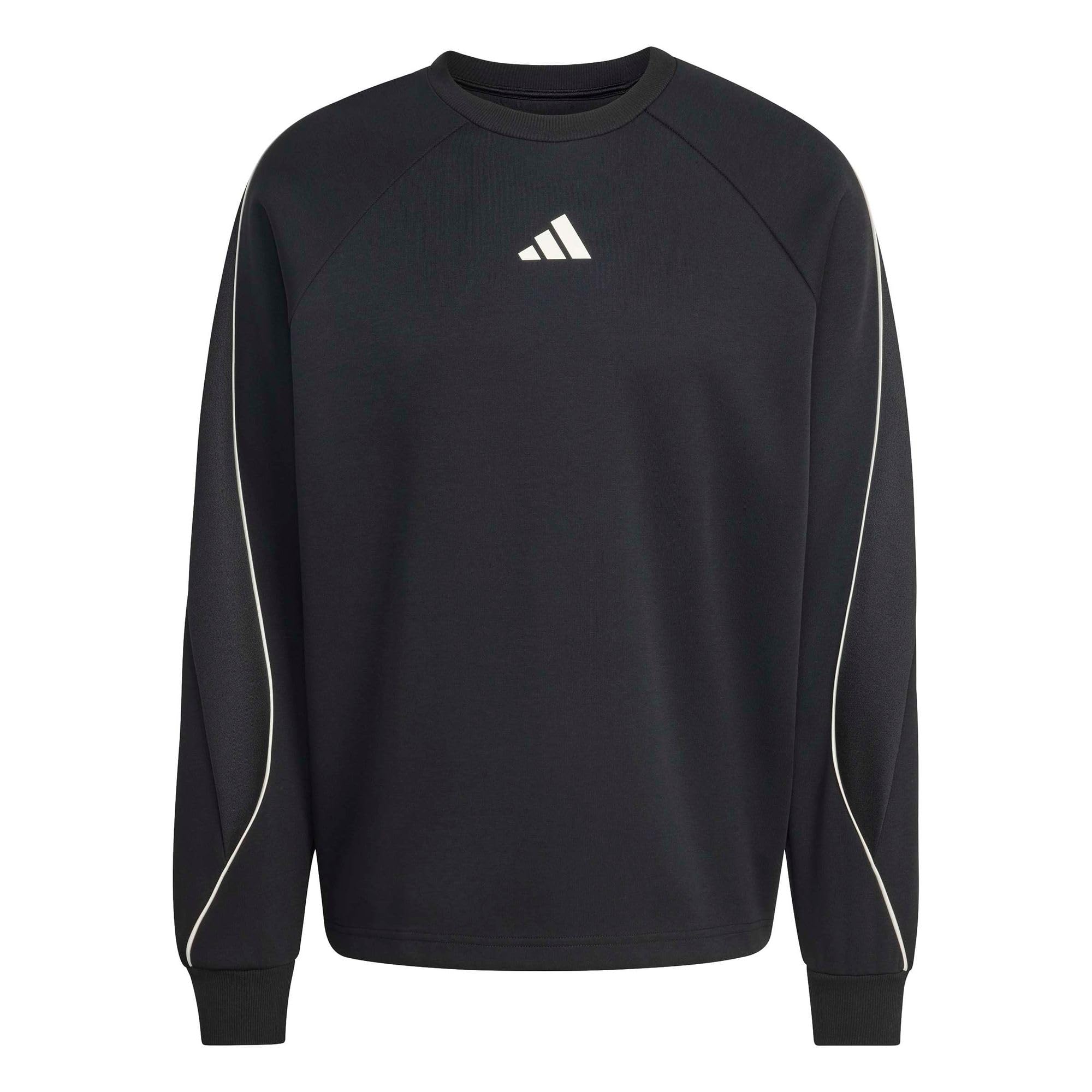 adidas Men's Stadium Crew Sweatshirt, black/off white, M