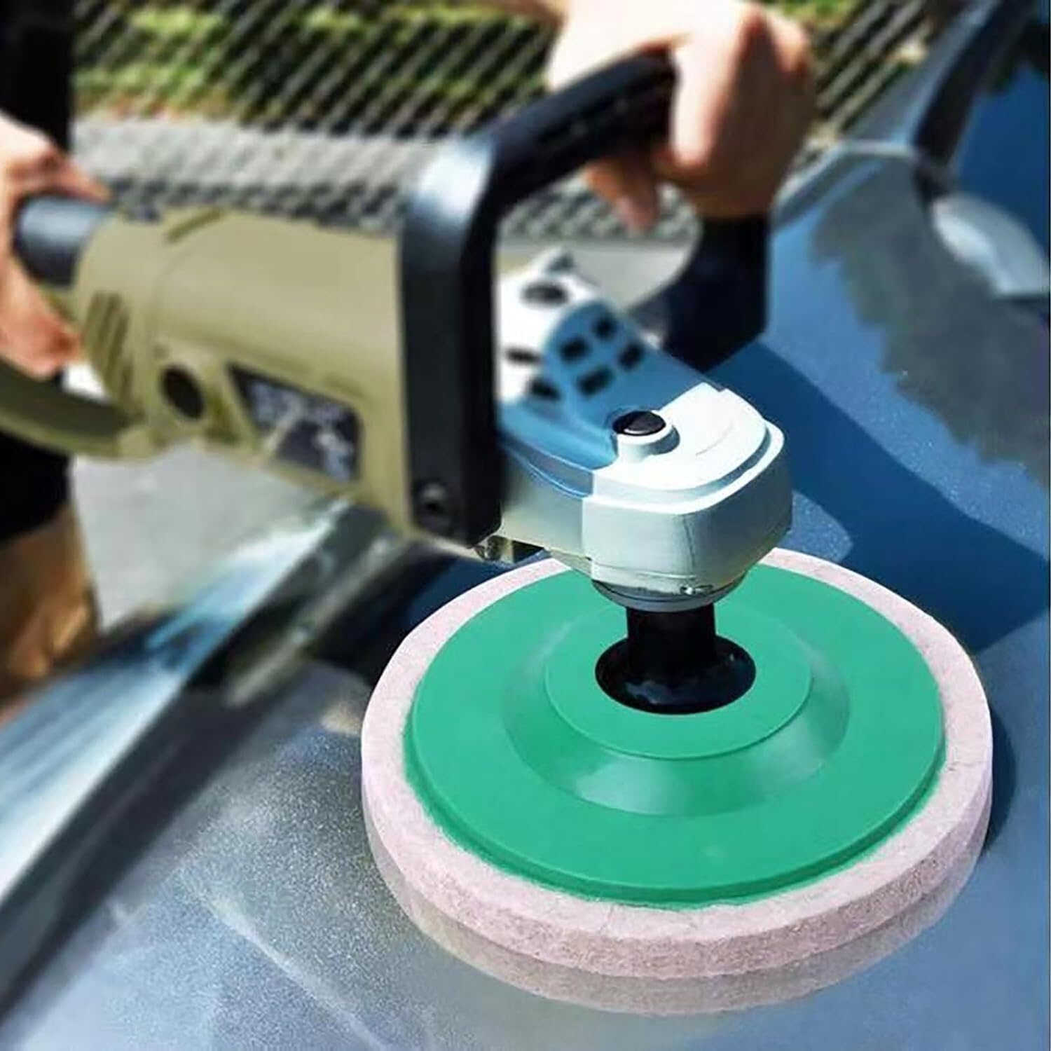 GrindShine Pro Pad - Ultimate Polishing Power,4 Inch Wool Felt Polishing Wheel Disc,for 100 Angle Grinder, Buffing Polishing Buffer Bore Dia Polish (21pcs)