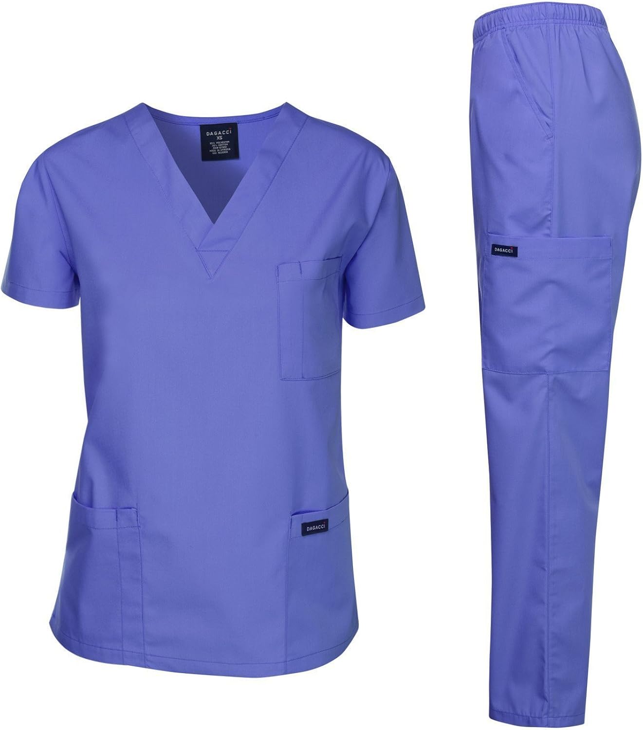 Dagacci Scrubs Medical Uniform Mens Scrub Set Medical Scrubs Top and Pants