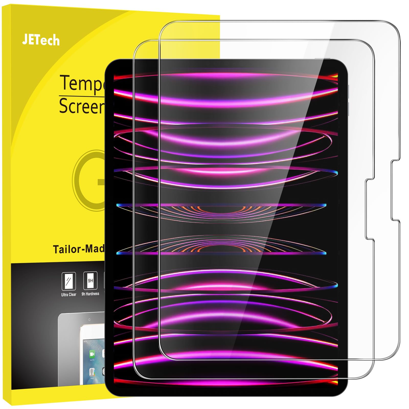 JETech Screen Protector for iPad Pro 13-Inch M5/M4 (2025/2024), 9H Tempered Glass Film, HD Clear, 2-Pack
