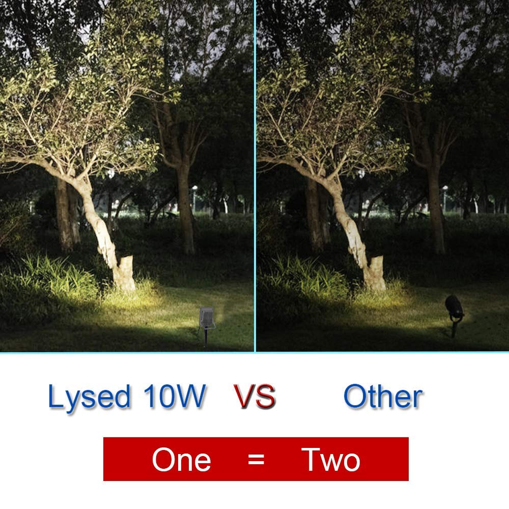 Niskie napięcie 10 W oświetlenie krajobrazowe 12 V LED reflektory zewnętrzne IP66 wodoodporne lampy ogrodowe, 3000 K ciepłe białe światło trawnik naświetlacz paliki (6 sztuk)
