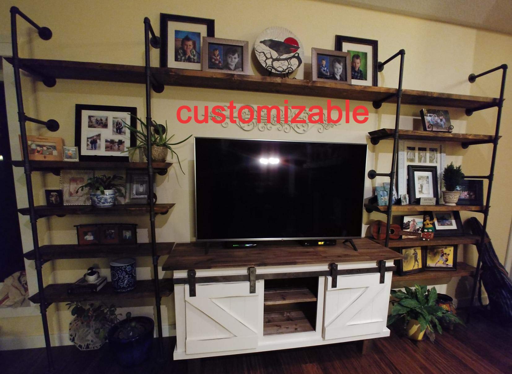 Industrial Retro Wall Mount Iron Pipe Shelf,DIY Open