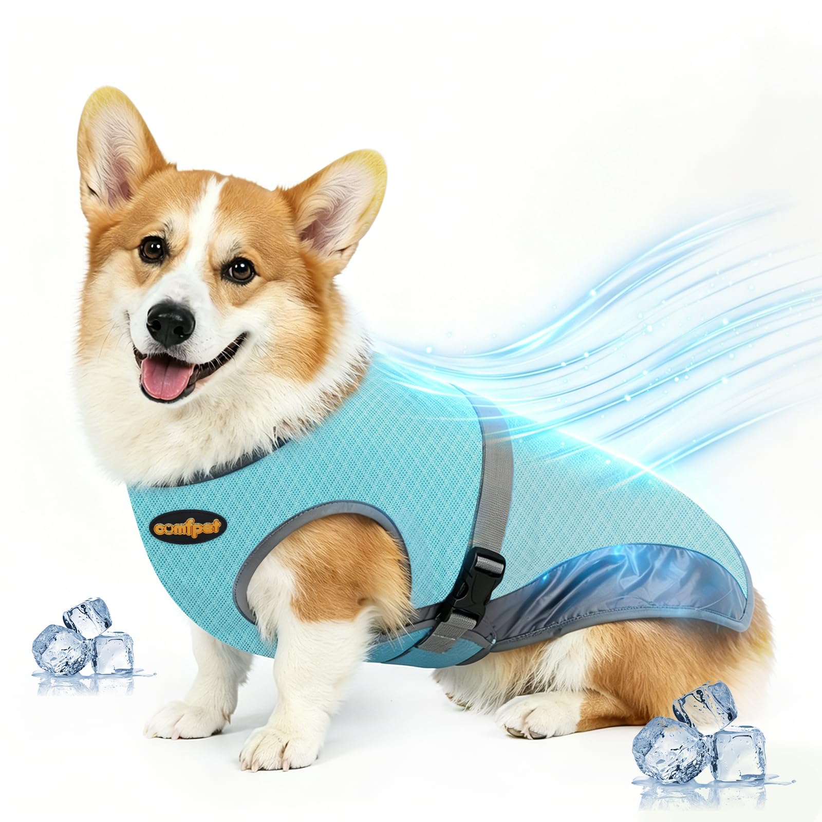 Gilet rafraîchissant pour chien pour l'été - Veste légère rafraîchissante pour chien, protection UV, harnais de refroidissement pour activités de plein air avec maille respirante, taille XL