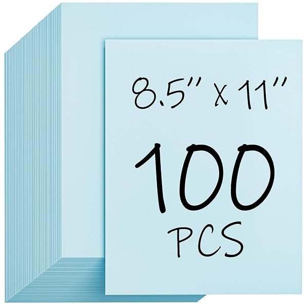 100 Sheets Blue Cardstock Paper, Cardstock Printer Paper 8.5 x 11, 92lb/250gsm Card Stock, Heavy Thick Printing Papers, Copy Papers for School Office Supply,DIY Card,Art, Tag,Invitation,Construction