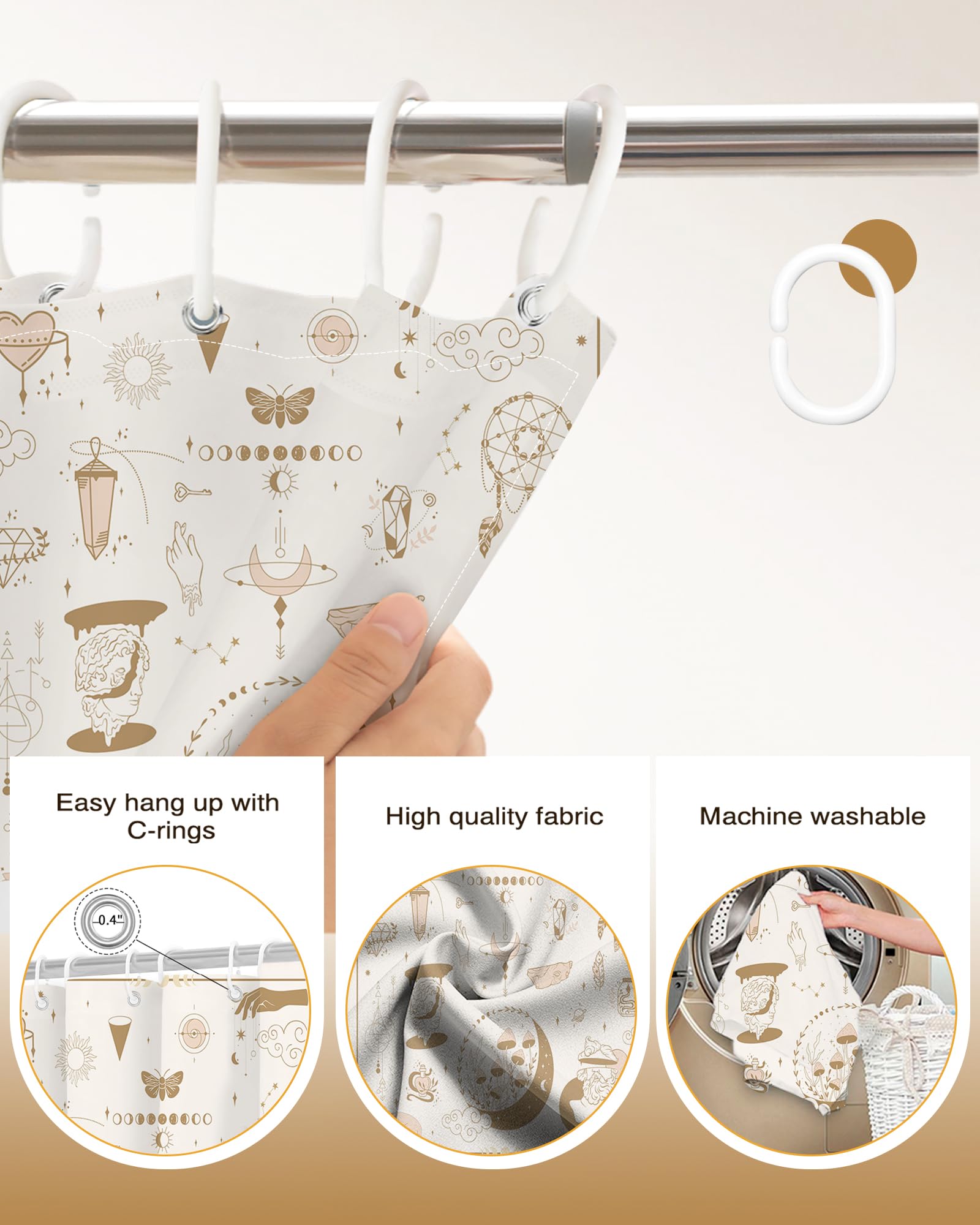 SSCRCUSLY Magical Mushroom Shower Curtain – 72x72 Inch Whimsical Forest Bathroom Decor With 12 Hooks, Water-Repellent Polyester