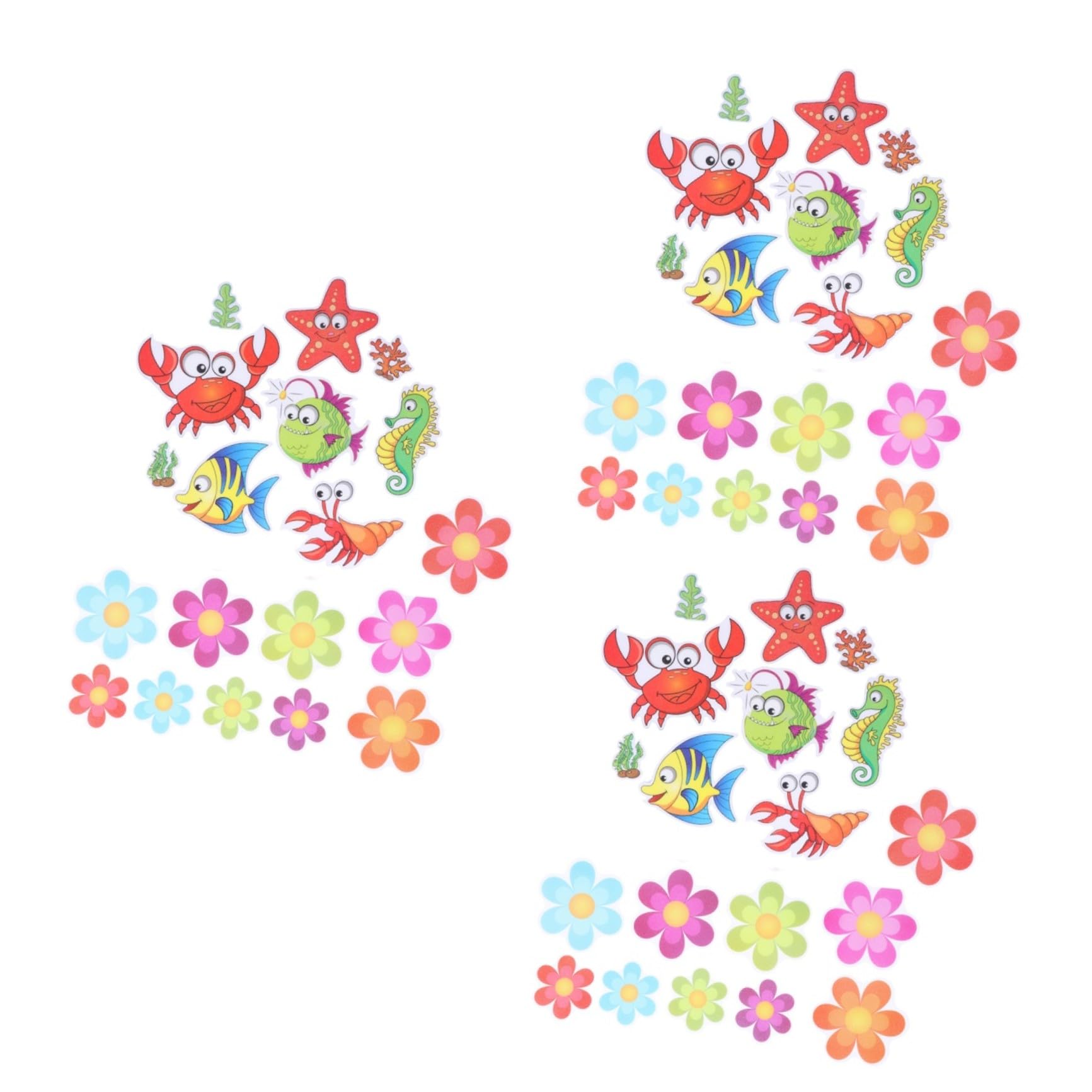 Ciieeo 57stücke Peva Aufkleber Mit Buntem Blumenmuster Für Bad Und Toilette rutschfeste Sticker Für Sicheres Zuhause Für Badezimmer Und Wc