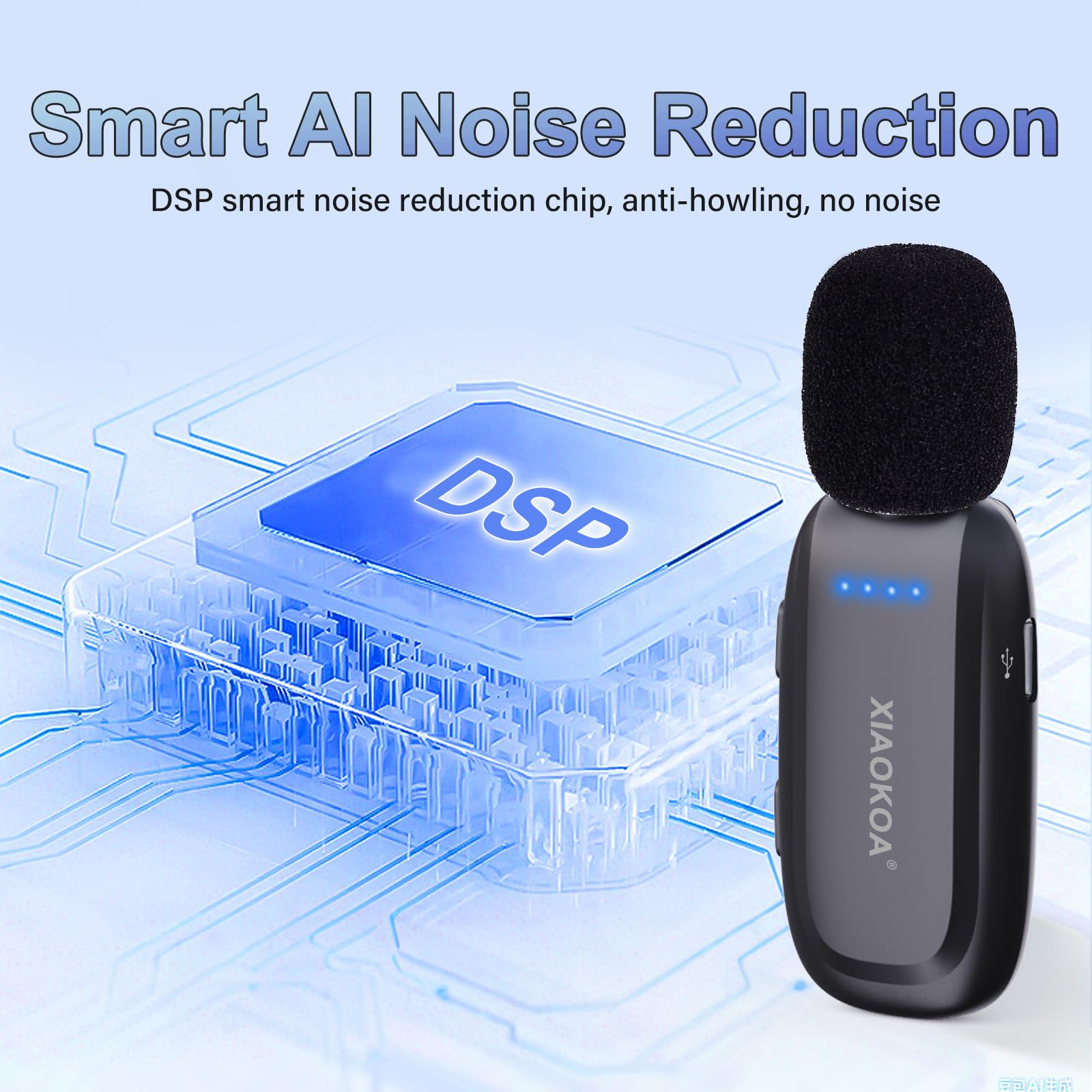 Amplificador de voz con micrófono Lavalier inalámbrico, altavoz Bluetooth con micrófono de solapa, mini megáfono portátil de carga, sistema de micrófonos de clip de 2.4 G para profesores, guías