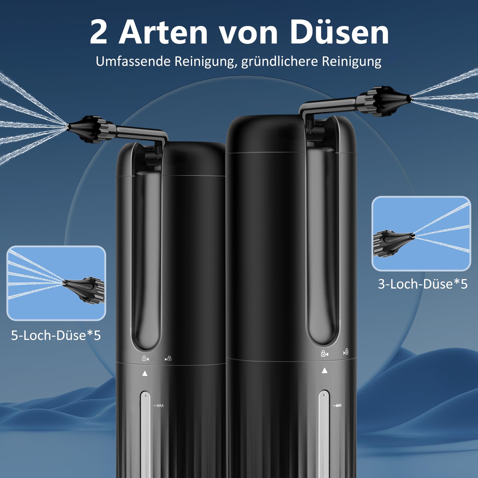 Ohrenschmalz Entferner, Ohrreiniger Mit 4 Druckmodi, 2000 mAh Elektrischer Ohrenreiniger inkl. 10 Düsen, IPX7 Wasserdicht Ohrenspülung, Ohrendusche für Erwachsene Kinde, Schwarz