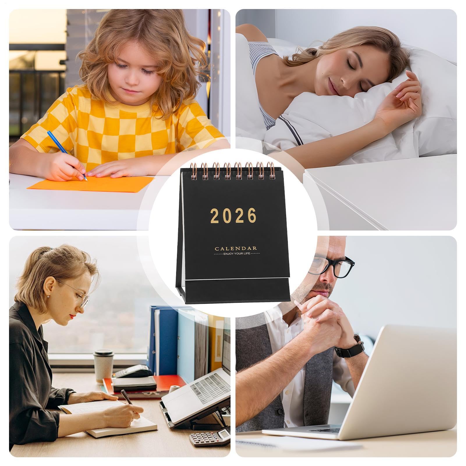 Mały kalendarz biurkowy 2025-2026 Miejsce Na Pisanie, Papier, 2025-2026, | Stojący kalendarz na biurko na randki, spotkania, biurko, domowe biuro, , sypialnia, dorośli