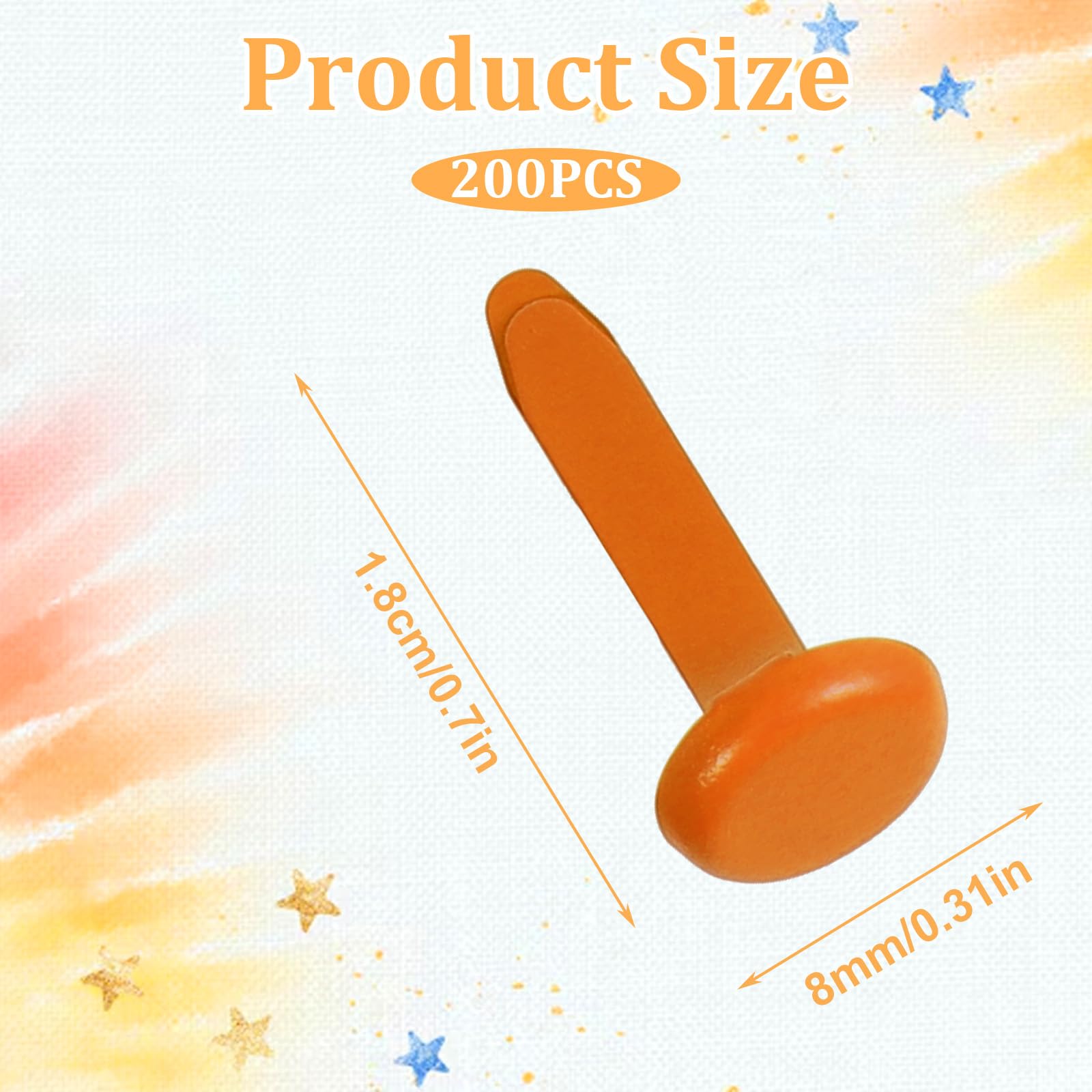 BOHUIZ 200 Pcs Brads for Paper Crafts, Multicolor Fasteners for Crafts Split Pins Metal Paper Fasteners Brads for Craft Art School Project Decorative Scrapbooking DIY Supplies(0.3 x 0.7 Inch)