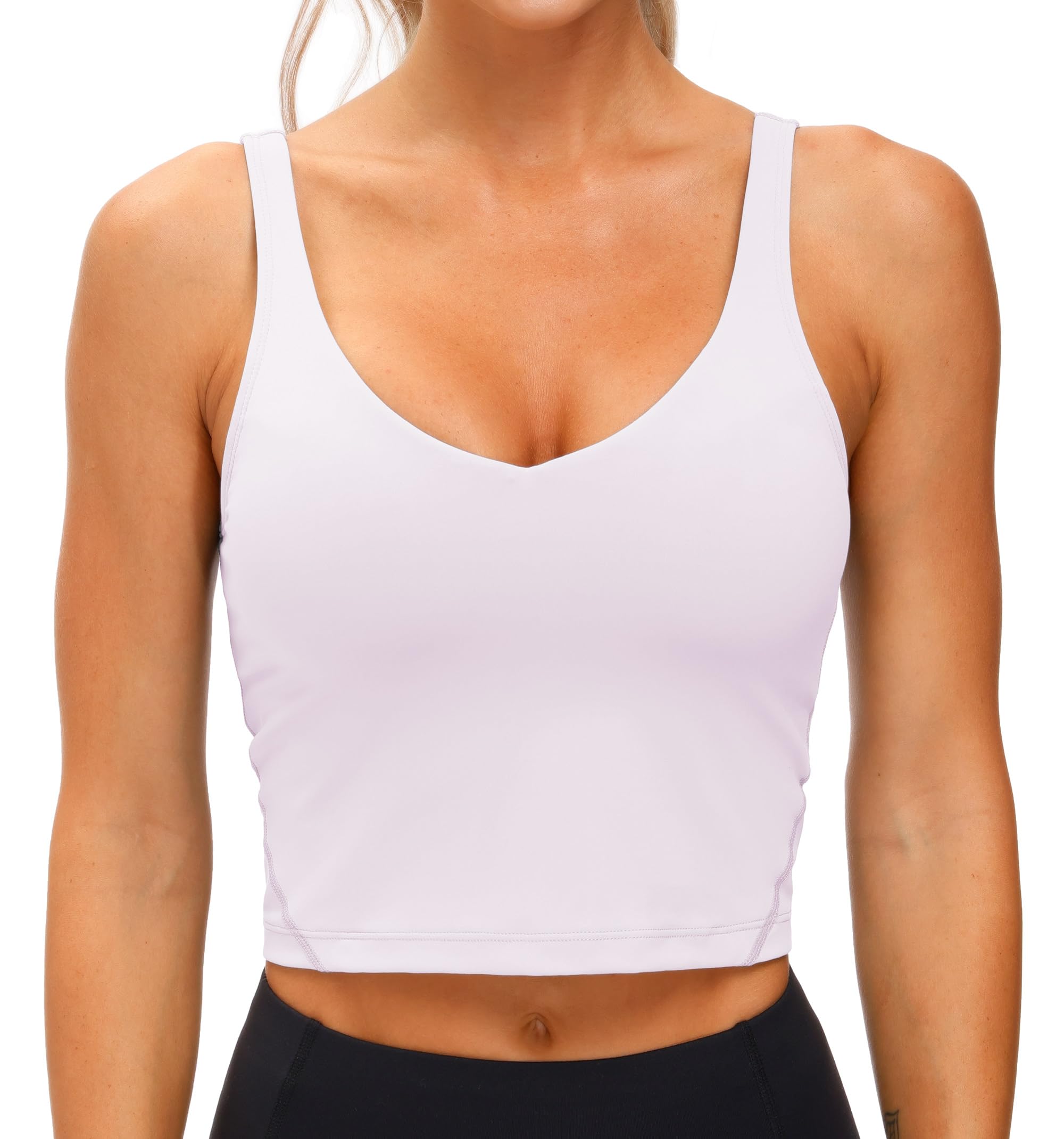 THE GYM PEOPLE Womens' Sports Bra Longline Wirefree Padded with Medium Support
