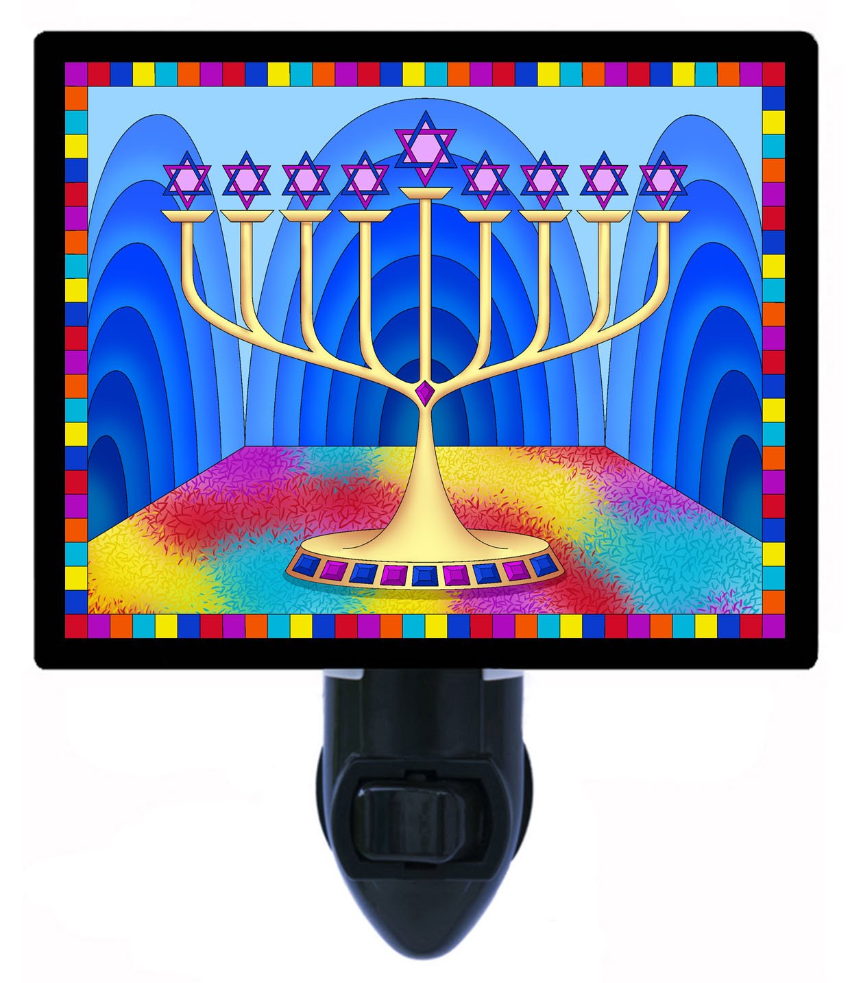 Night Light Star Menorah Jewish Holiday Religious LED Night Light