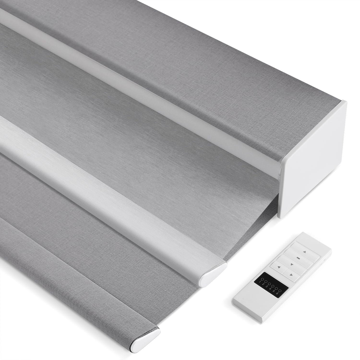 ZSHINE Day and Night Dual Layers Motorized Cordless Polyester Roller Shades Motor Homekit Rechargeable Motor Suitable for Home, Office, Hotel, Club, Restaurant, Cinema Windows (82133D)