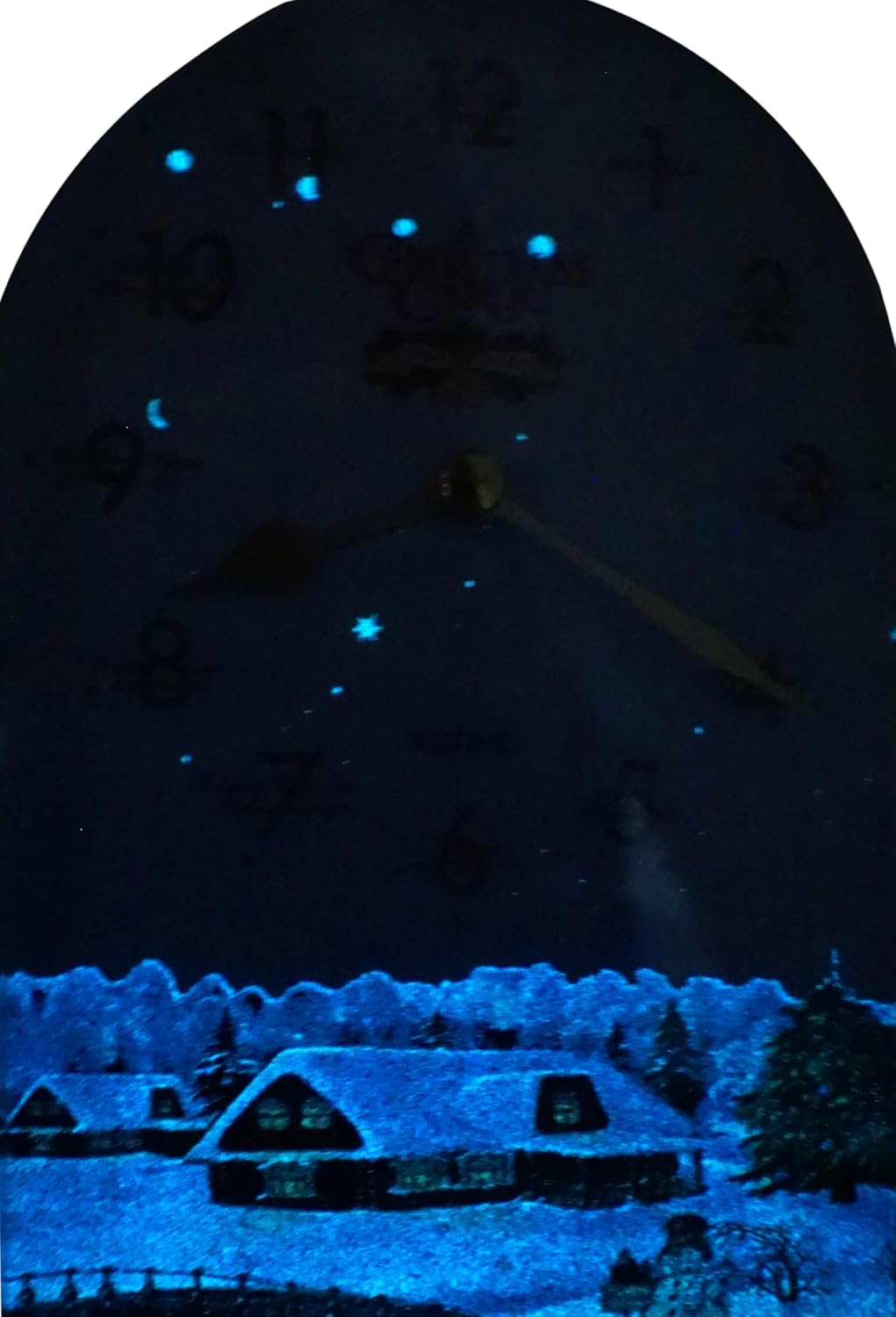 JUSTIME Luminous Peaceful Night 12 Song of Christmas Carols Table Mantel Clock Home Deco, Great for Gift (Green Marble)