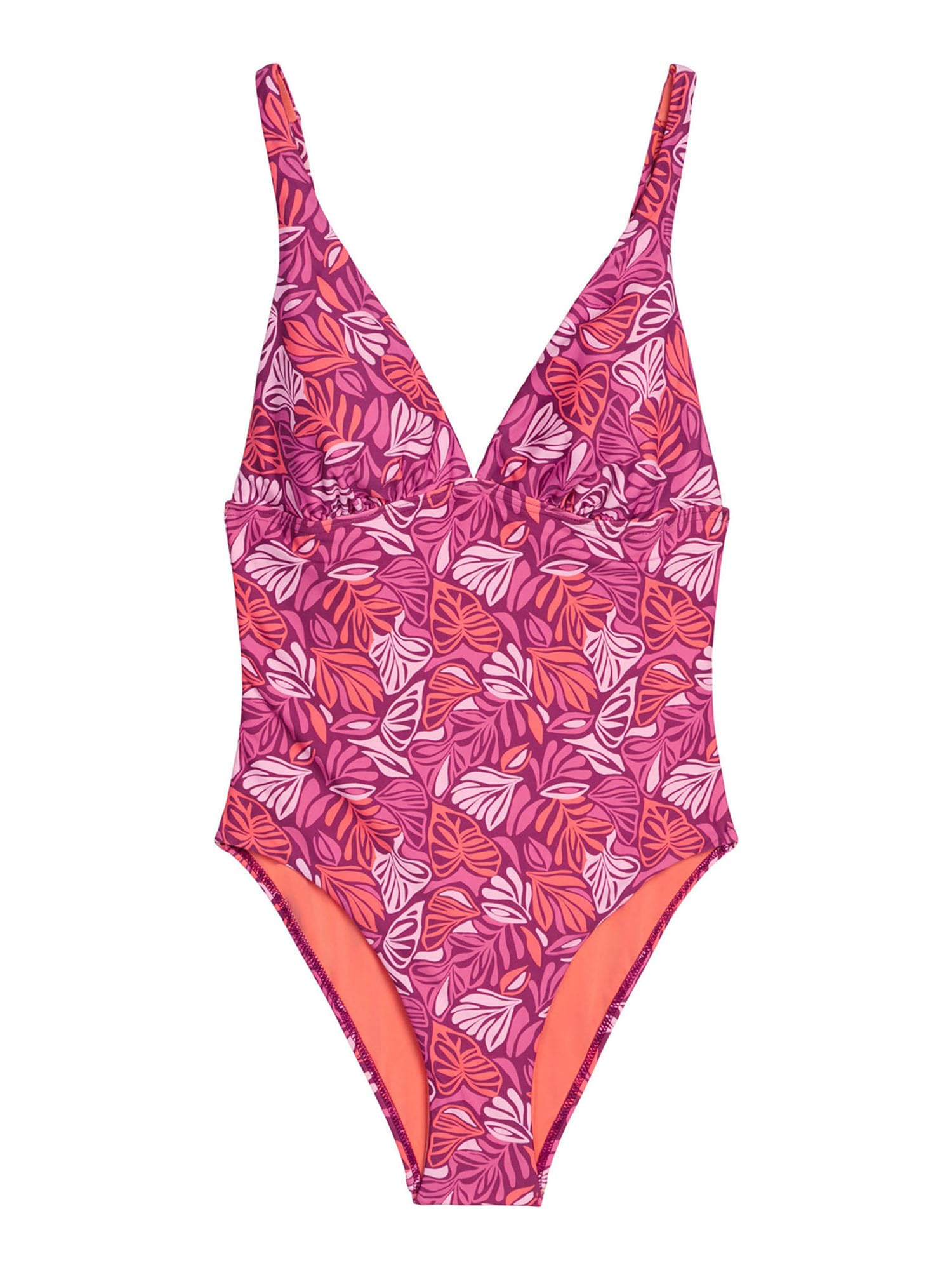 Marc O'Polo Women's Abstract Leaf Swimsuit, Abstract Leaf Raspberrycoulisleafprint, S