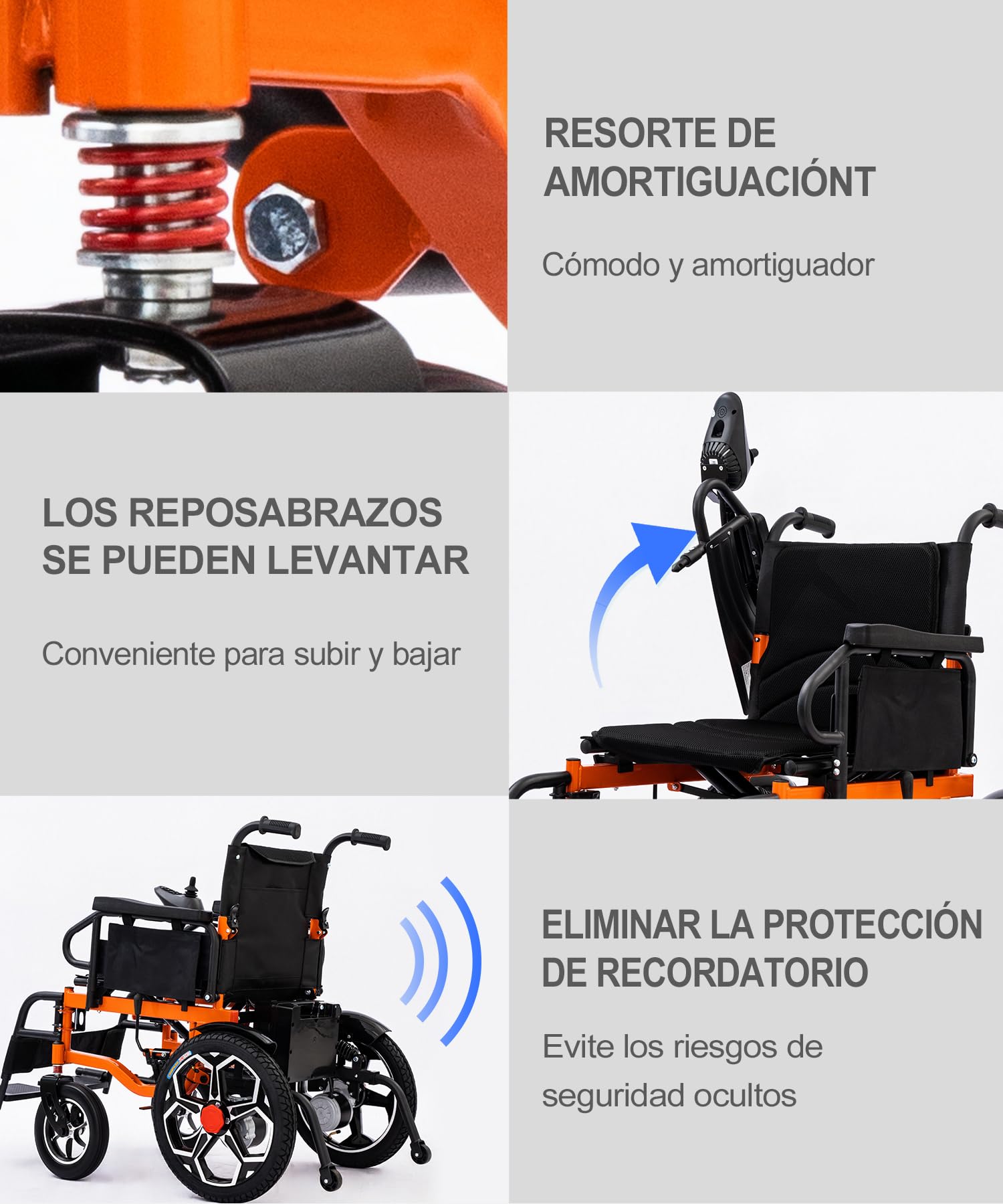 D09 silla de ruedas eléctrica – asiento ancho para grandes, con 42cm neumáticos todoterreno, Autonomía hasta 30Km,motor de 500W, batería 20Ah, capacidad de carga 150kg, ideal para viajes y uso diario