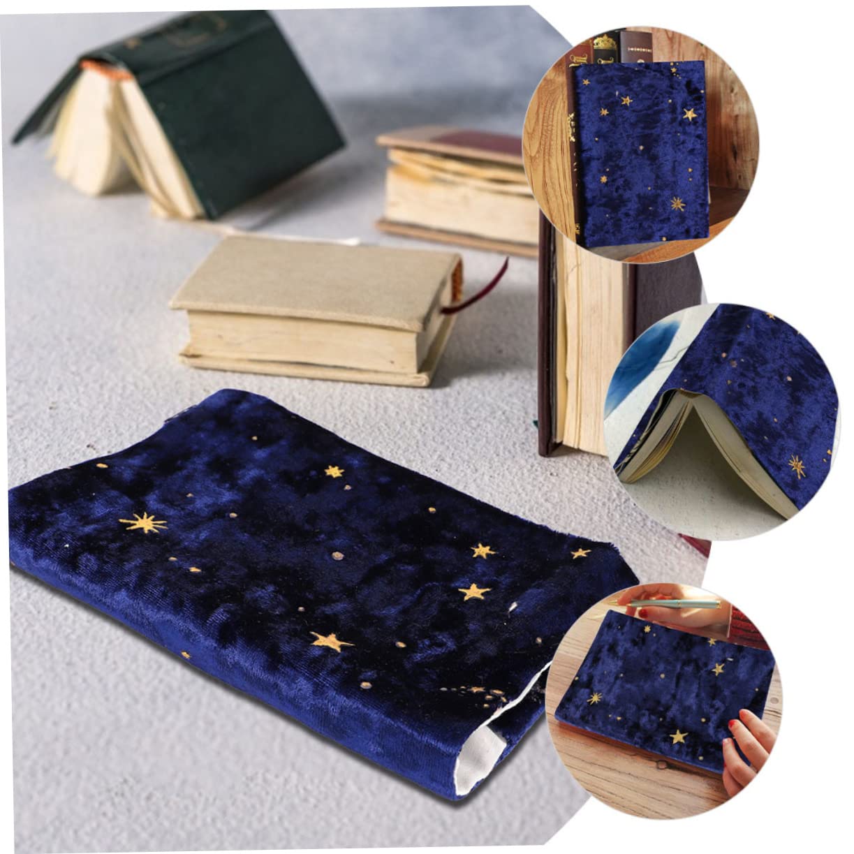 SHINEOFI 3pièces Housse De Tissu Réutilisable Décorative Pour Manuels Scolaires Et Albums Profond