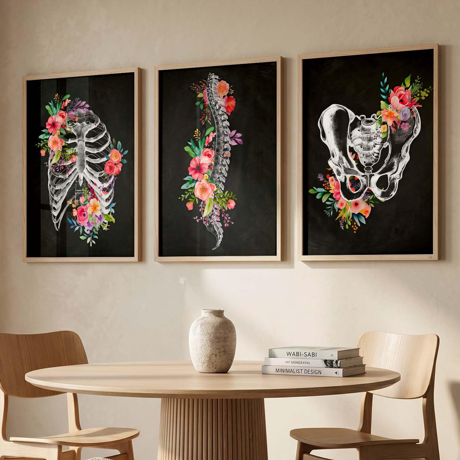 Floral Chiropractic Wall Art Posters - Set of 3 -13 Floral Chiropractic Wall Art Posters - Set of 3 -13