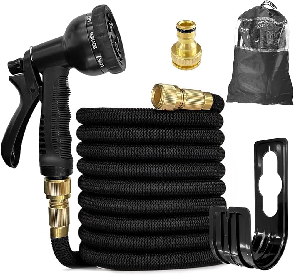 Amazon | Socpuro 散水ホース 15ⅿ ワンタッチ式 伸縮ホース 3倍伸びる