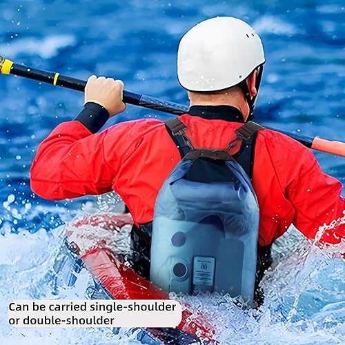 Miniatura 2 de Bolsa seca impermeable de 5L para mujeres y hombres, mochila portátil enrollable con correa ajustable para el hombro para viajar, nadar, kayak,