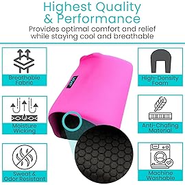 Vive Crutch Pads, Bag, & Hand Grips (5 PCS) - Crutches for Adults Armpit Padding, Hand Grips, Accessories Pouch - Soft Tips Medical Padded Handles for Kids, Men, Women - Lightweight (Pink)