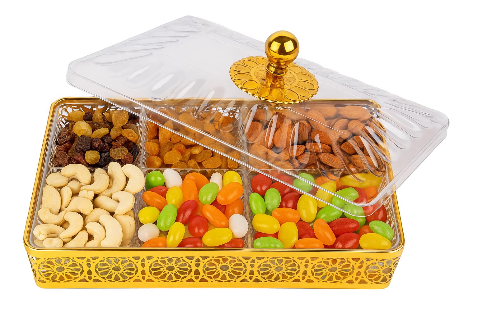 Snack Serving 6 Pcs Bowl, Lid with Storage Tray | Fruit Storage Trays, Dried Fruit Container Snack Serving Tray Set | Dessert Bowls Compartment Serving Dish With Lid For Food Storage (Clear)