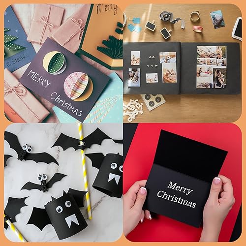 Miniatura 6 de 60 hojas de cartulina negra de 8.5 x 11 pulgadas de grosor, papel de construcción de tarjetas pesadas de 8.82 ozm, papel de impresora premium para