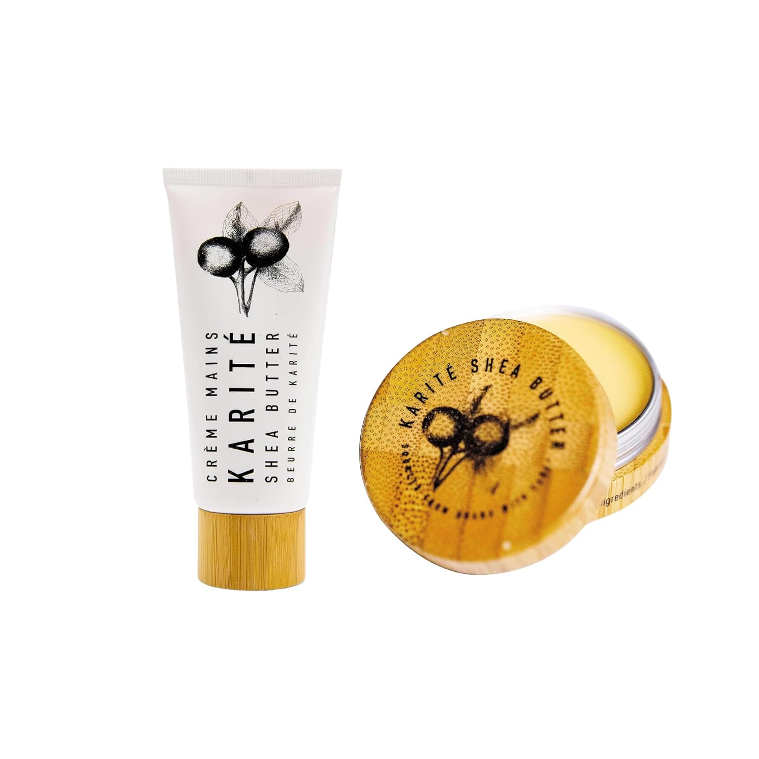 Karité Nourishing Hand Cream & Lip Balm Travel Collection - Shea Butter, Organic Jojoba & Rosehip Oil Blend - Bliss for Dry Lips & Hands - Intense Hydration, Cruelty-Free, Hypoallergenic Vegan Lip & H