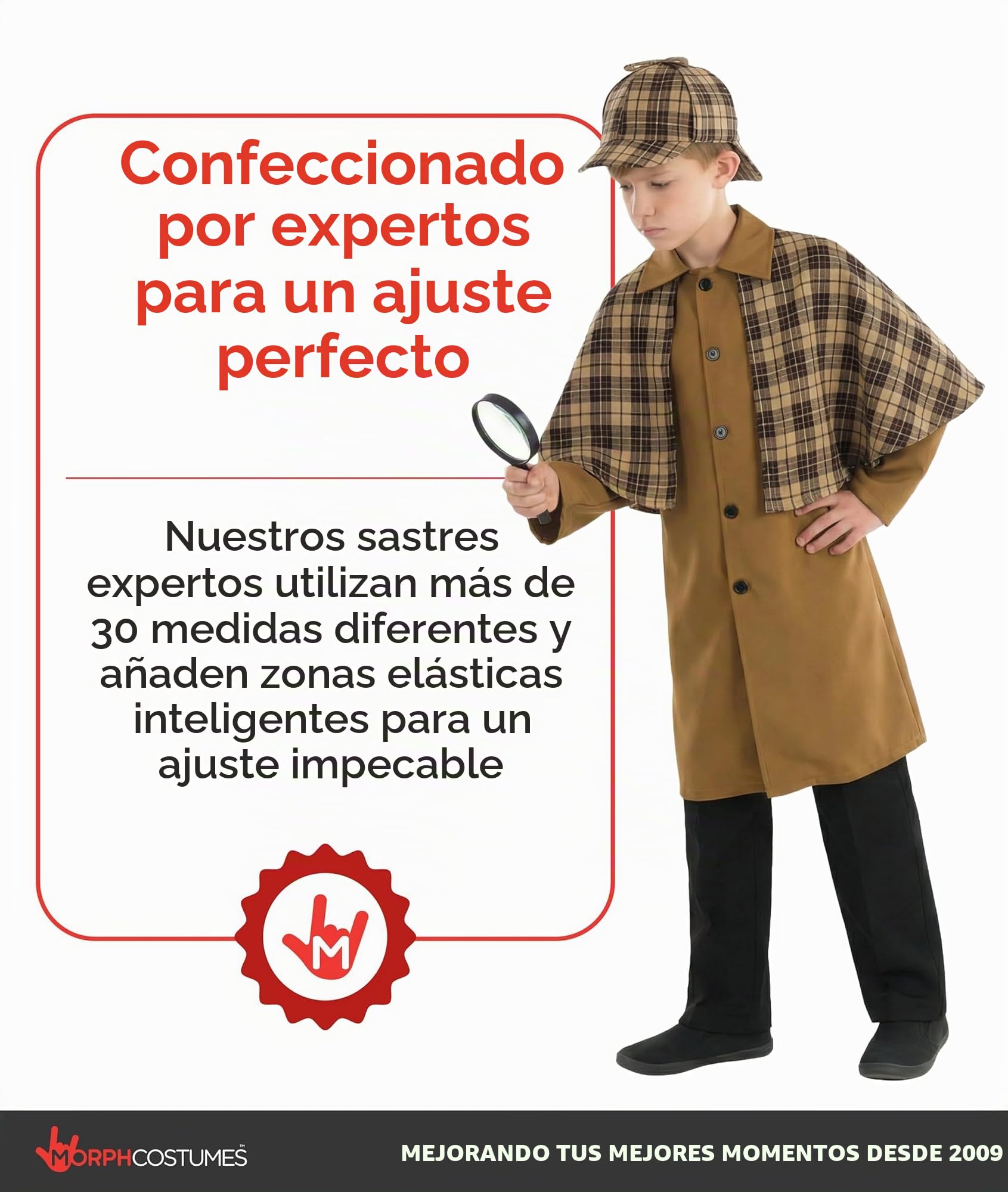 Fun Shack Disfraz Detective Victoriano Niños, Disfraz Sherlock Holmes, Carnaval y Halloween