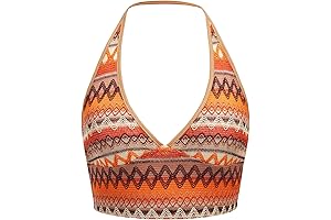 Soly Hux Women's Boho Y2K Halter Top: Earthy Black Girl Aesthetic