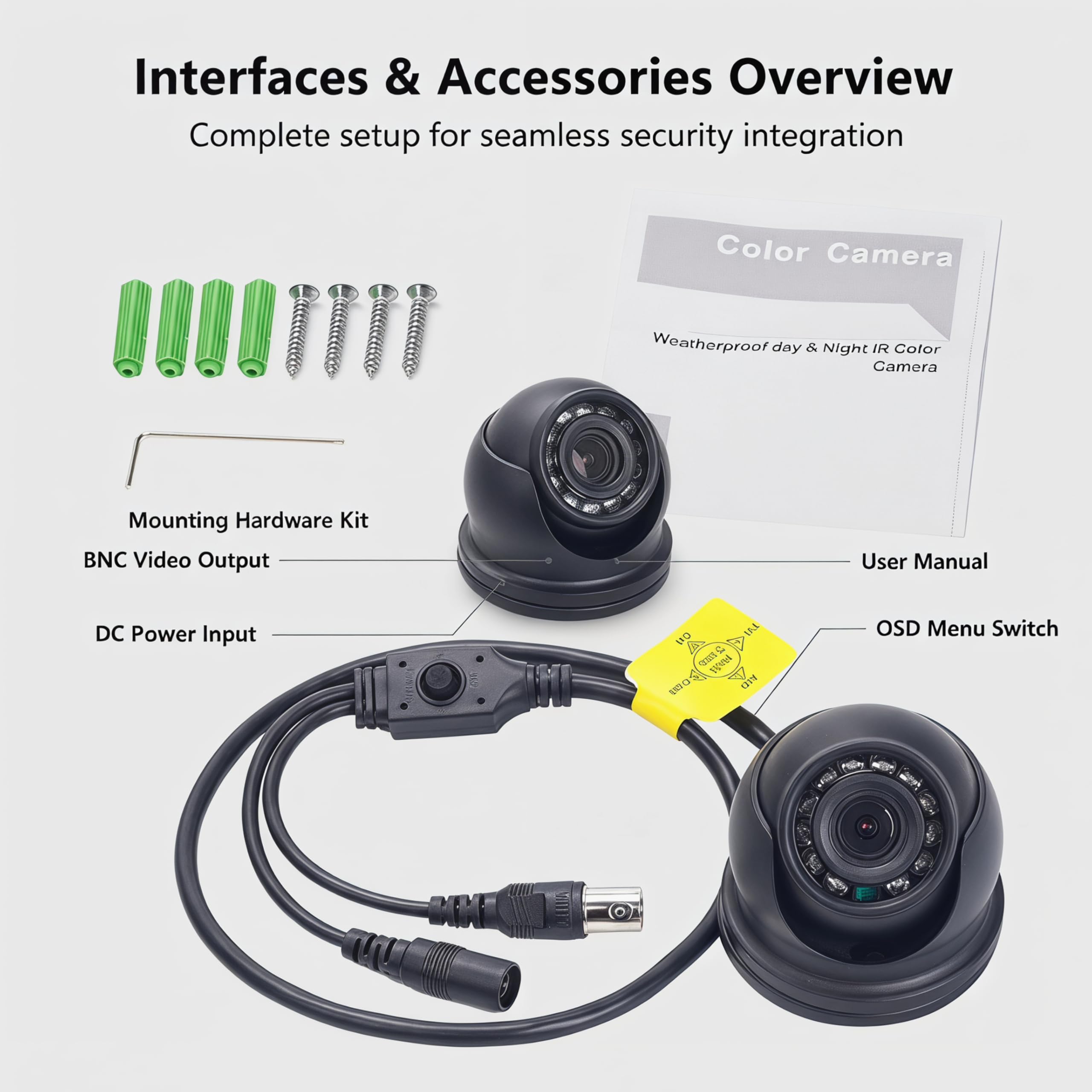 AHD TVI CVI Analogico Mini Telecamera Dome 1080P Telecamera di Sicurezza Impermeabile IR Dome 2MP 4 in 1 Hybrid 2.8mm Visione Notturna Infrarossi CCTV Videosorveglianza HD Over Coax Nero