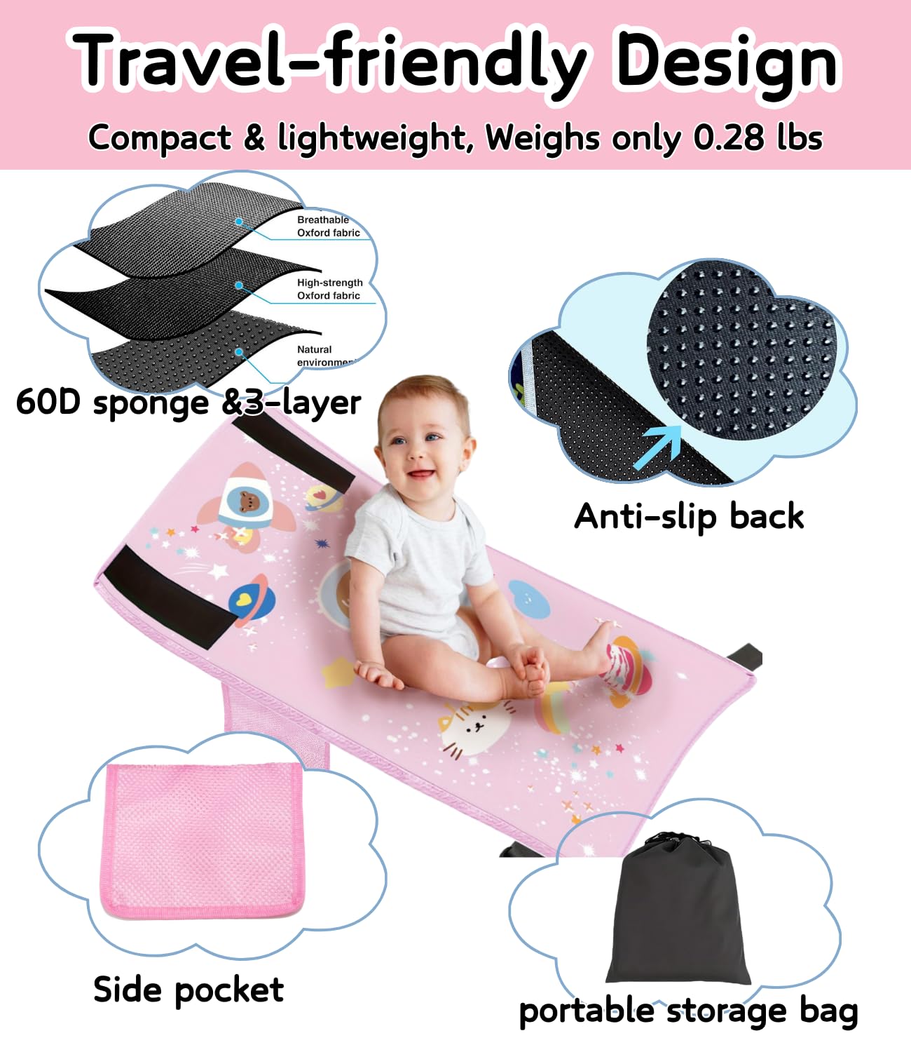 Salyeeluly Toddler Plane Travel Bed | Portable Toddler Airplane