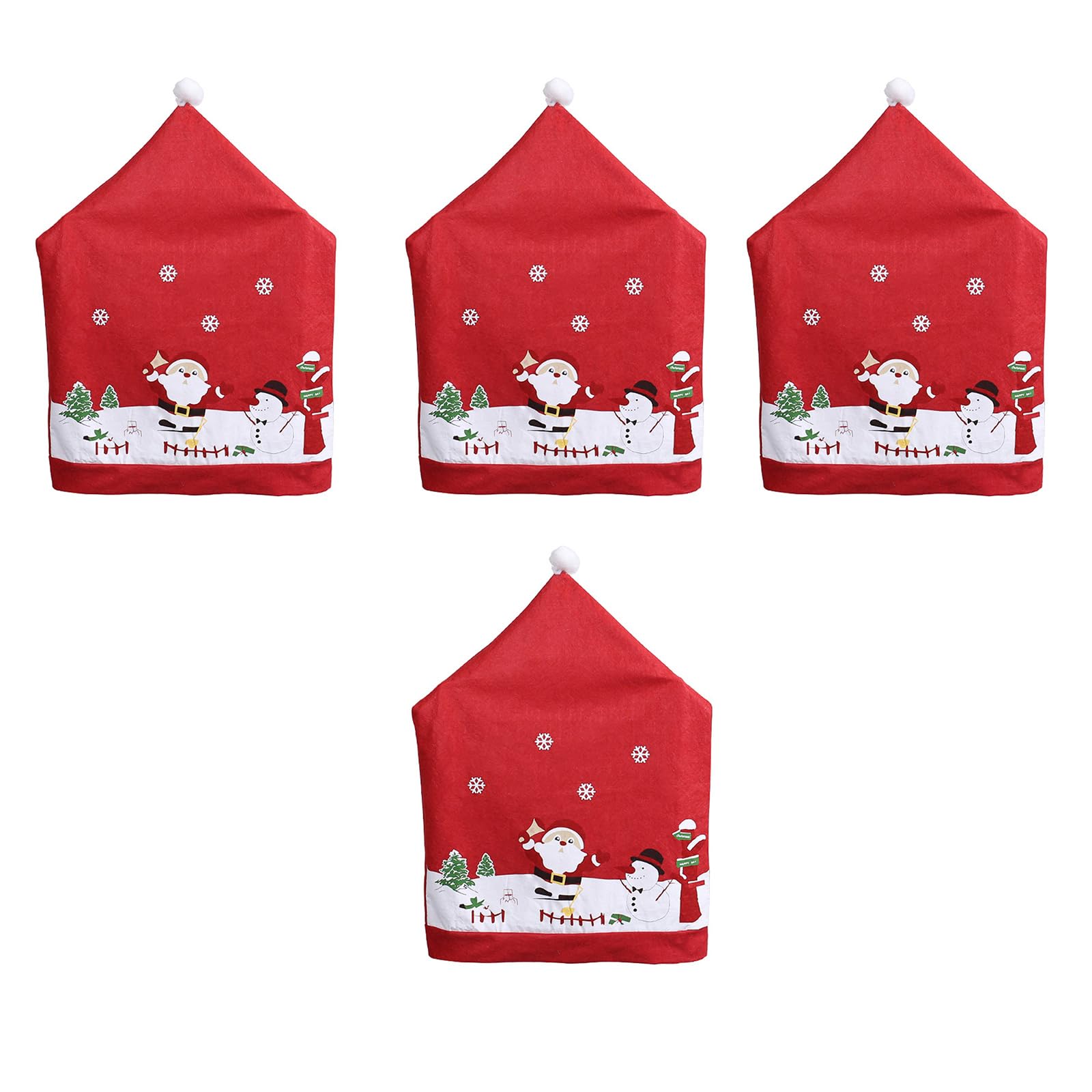Kalttoy Santa Design Chair Back Covers Soft Nonwoven Fabric Universals for Home Restaurant Christmas Holiday Decorations Santa Cap Chair Protectors