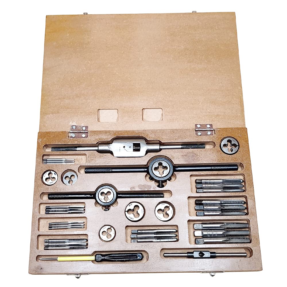 Tap and Die Set 2 to 10 mm|Complete Tap and Round die Box Double Sided Socket Wrench (Pack of 1 Set)