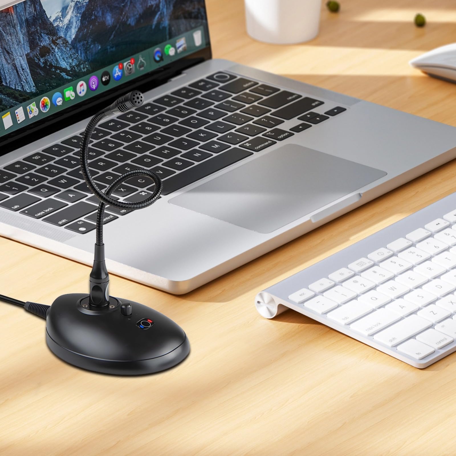 Microfono professionale XLR a collo d'oca, USB con pickup a 360°, disattivazione istantanea per riunioni e streaming