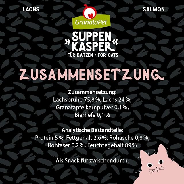 Foto 4 de 6 de GranataPet Salmón Snack para Gatos Sopa Antihambre Sin Cereales y Sin Azúcar Aditivos Alimentos…