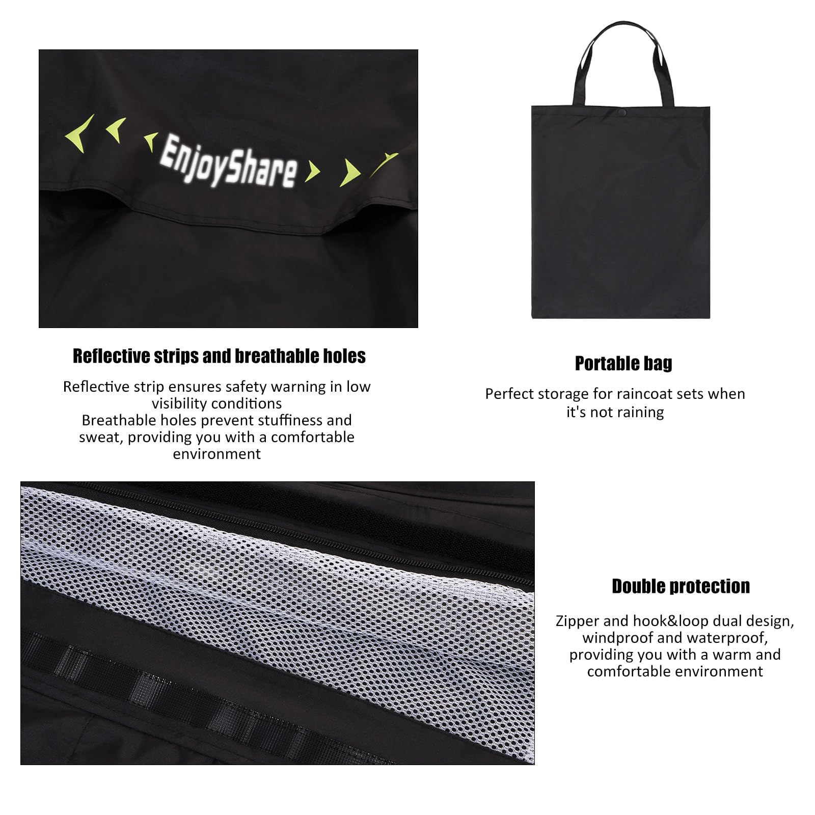Impermeables masculinos chaquetas impermeables y pantalones largos impermeables masculinos y femeninos chaquetas de capucha para bicicletas de motocicleta y tiras reflectantes de Seguridad